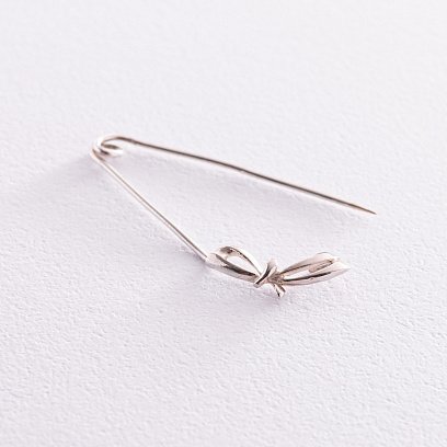 Серебряная булавка "Бантик" 21005