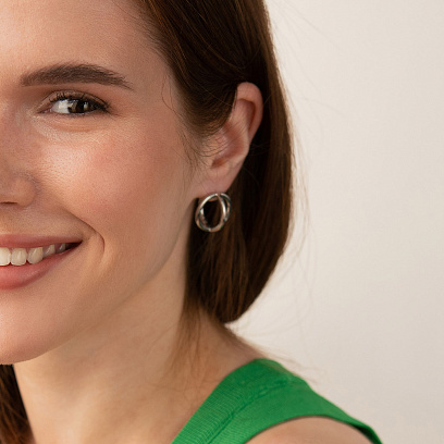 Серебряные серьги "Sphere" 7340 №6