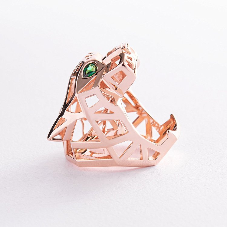 Кольцо "Пантера" в красном золоте (фианиты) к06767 от ювелирного магазина Оникс