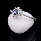 Золотое кольцо с синим сапфиром и бриллиантами JMSR7915 от ювелирного магазина Оникс - 1
