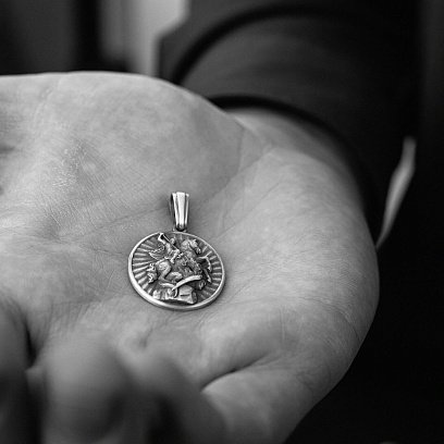 Срібний кулон "Георгій Переможець" 133220 №3