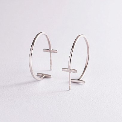 Серебряные серьги - пусеты "Дафна" 4850 №4