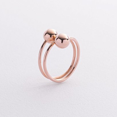 Каблучка "Кульки" у червоному золоті к08245 №2