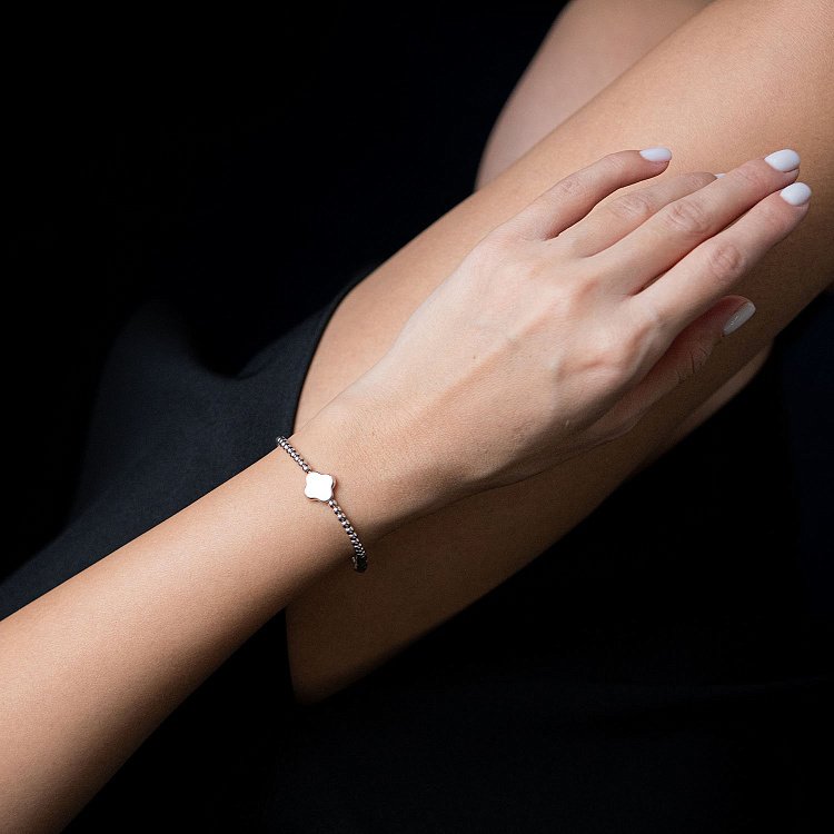 Браслет "Клевер" из белого золота б02661 от ювелирного магазина Оникс - 4