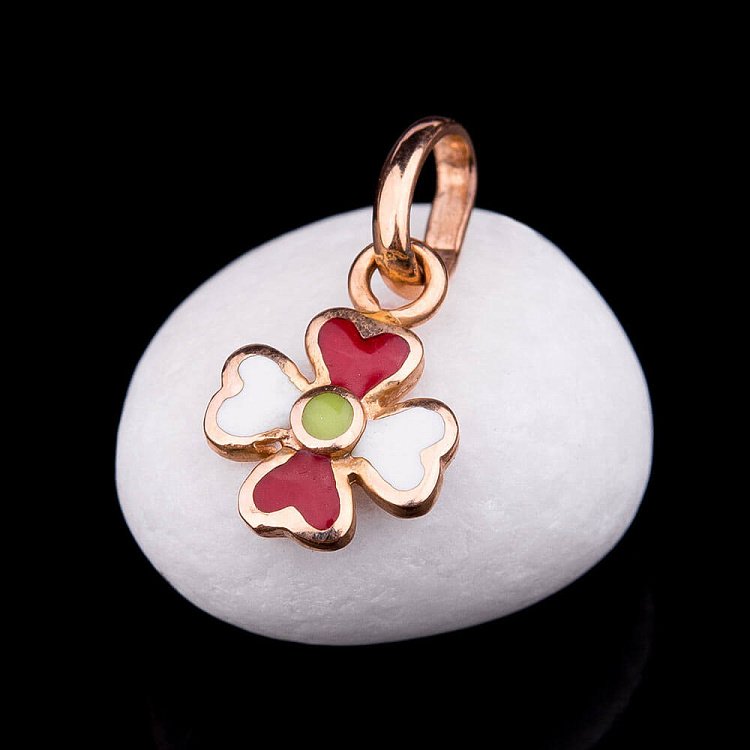 Дитяча золота підвіска "Квіточка" (емаль) п00876ц від ювелірного магазину Онікс - 1