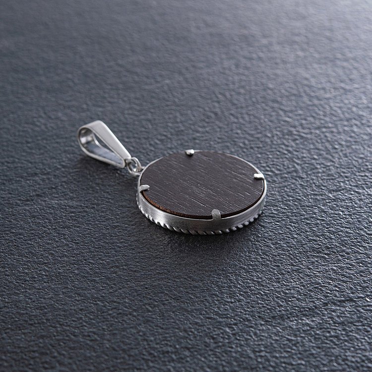 Серебряный кулон - оберег "Свадебник" с эбеновым деревом 085 от ювелирного магазина Оникс - 3