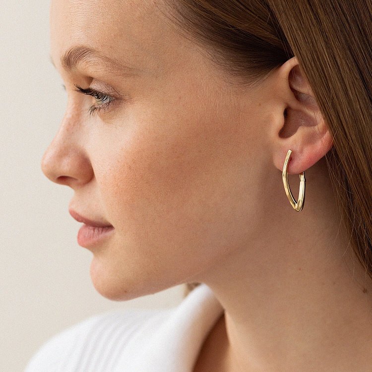 Серьги "Айрис" в желтом золоте с08501 от ювелирного магазина Оникс - 4