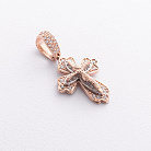 Золотий хрестик "Розп'яття. Спаси та Збережи" з фіанітами 270053 от ювелирного магазина Оникс