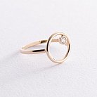 Золотое кольцо "Круговорот" с фианитом к07486 от ювелирного магазина Оникс - 2
