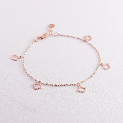 Браслет "Клевера" в красном золоте б04843