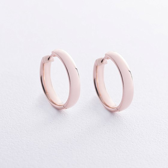Серьги - кольца в красном золоте с08673