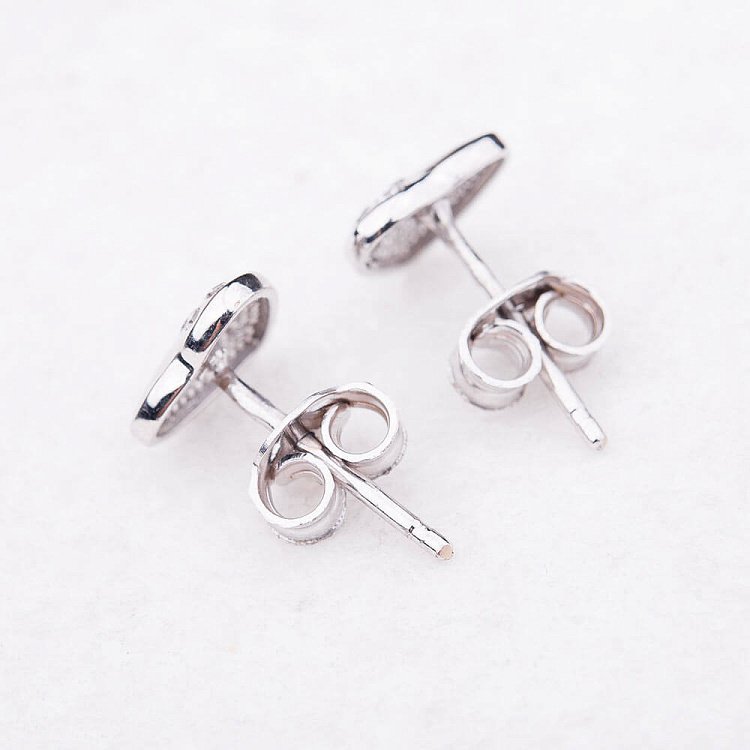 Золоті сережки-пусети "Сердечки" з фіанітами с03324 від ювелірного магазину Онікс - 1