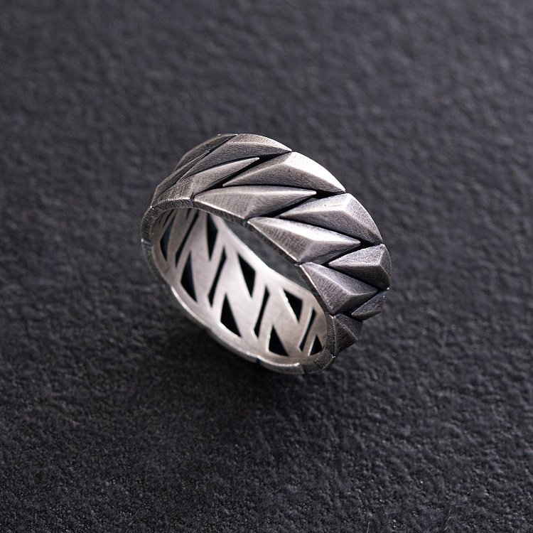 Срібна каблучка "Кубинський ланцюжок" 112685 від ювелірного магазину Онікс - 5