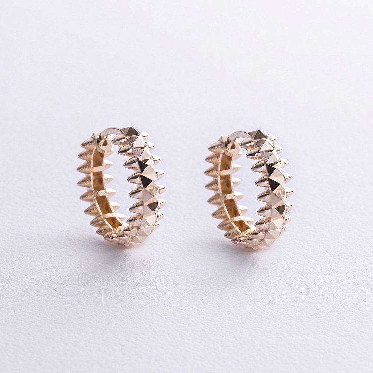 Сережки - кільця в жовтому золоті с08623 від ювелірного магазину Онікс