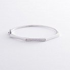 Жорсткий браслет в білому золоті (фіаніти) б04422 от ювелирного магазина Оникс