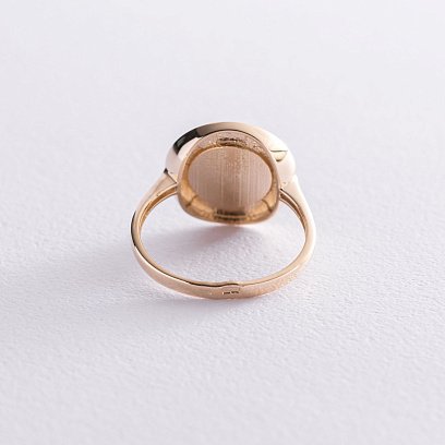 Каблучка "Love" в жовтому золоті (емаль) к06542 №4