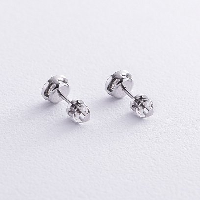 Золоті сережки - пусети 2 в 1 з діамантами 330741121 №6