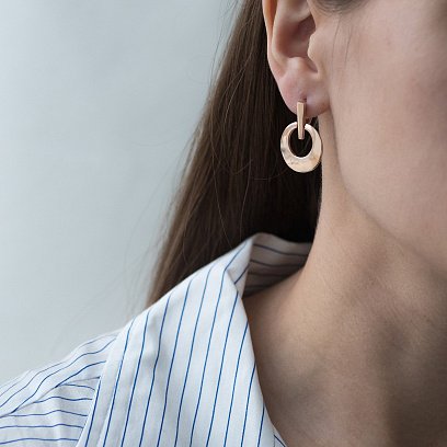 Золоті сережки на англійській застібці с06637 №2