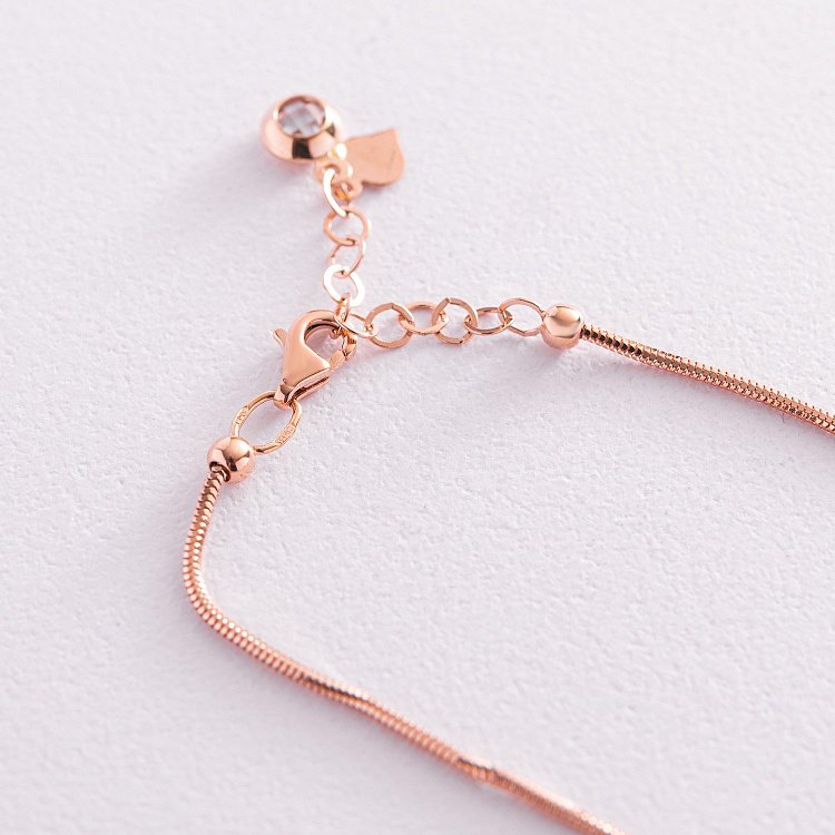 Золотой браслет "Шарики" (черные фианиты) б04944 от ювелирного магазина Оникс - 4