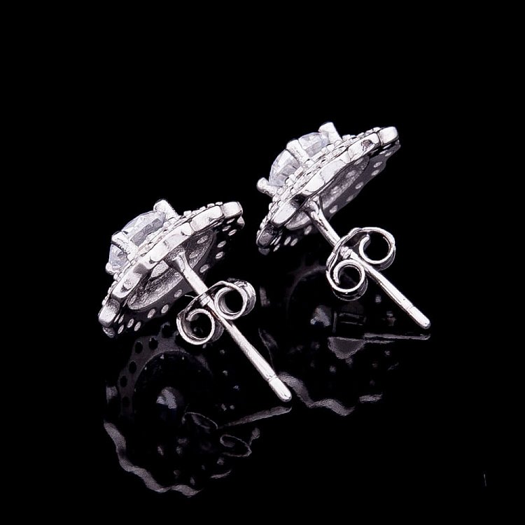 Срібні сережки з фіанітами 121695 від ювелірного магазину Онікс - 3