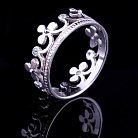 Женское кольцо "Корона" из белого золота с фианитами к03420 от ювелирного магазина Оникс - 2