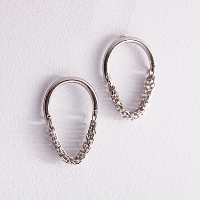 Срібні сережки - пусети "Пенелопа" 123190 №2