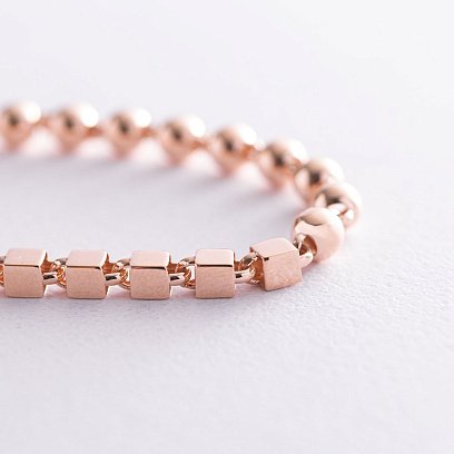 Золотой браслет "Кубики - шарики" б04534 №3