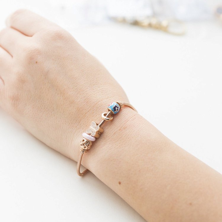 Золотой браслет с подвесками б03120с от ювелирного магазина Оникс - 3