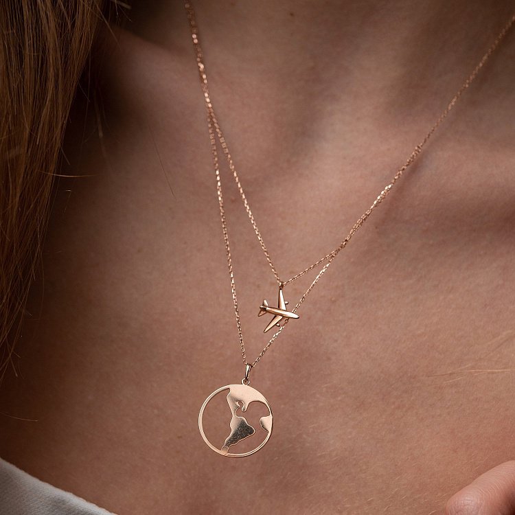 Колье в красном золоте "Кругосветное путешествие" кол01687 от ювелирного магазина Оникс - 3