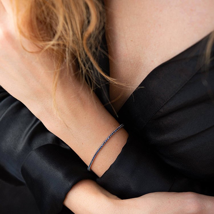 Браслет Теніс у білому золоті з сапфірами 518791529 від ювелірного магазину Онікс - 4