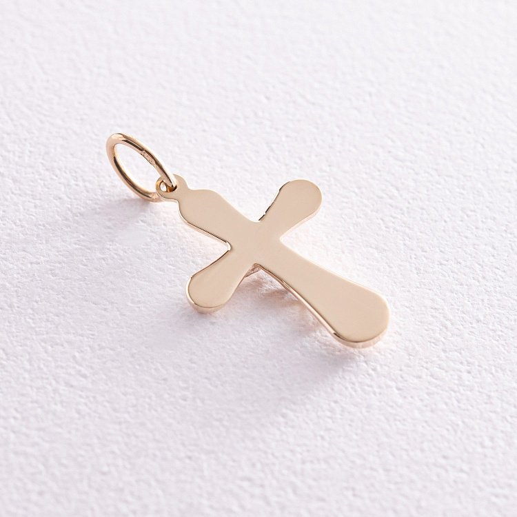 Золотой крестик "Распятие. Спаси и Сохрани" п03751 от ювелирного магазина Оникс - 2