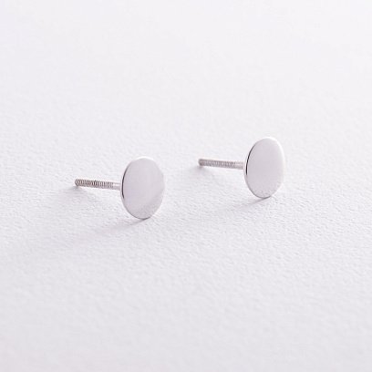 Сережки-пусети з білого золота с05444