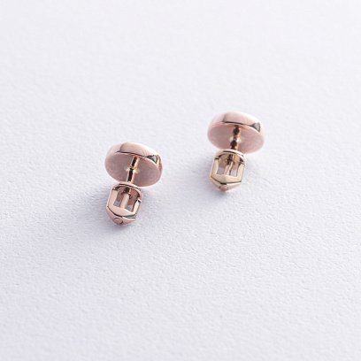 Сережки - пусети з коралом (червоне золото) с08678 №3