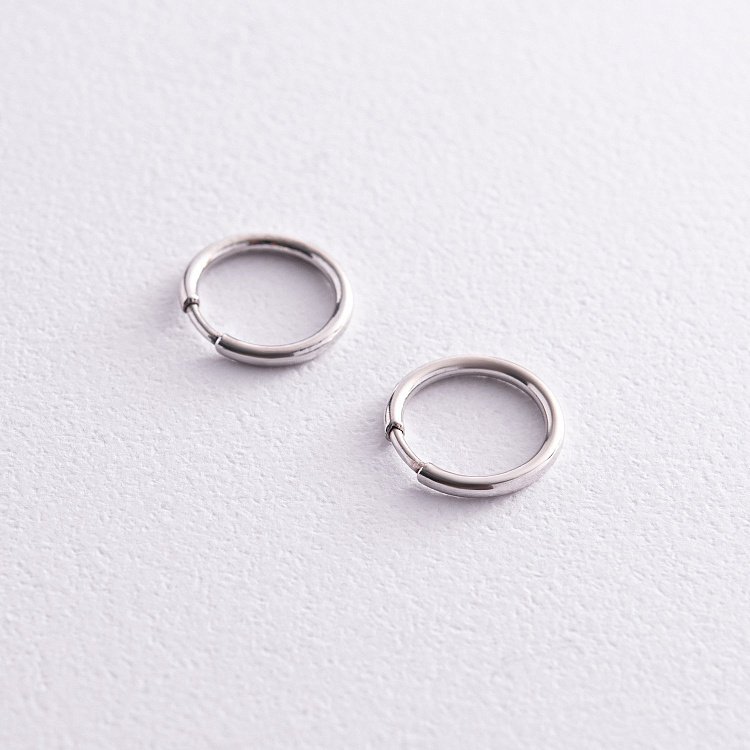 Сережки - кільця у сріблі (1.2 см) 123245 від ювелірного магазину Онікс - 2