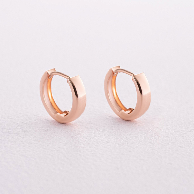 Серьги - кольца в красном золоте с08086 от ювелирного магазина Оникс