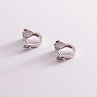 Детские серебряные серьги "Сердечки" (эмаль) 123087 от ювелирного магазина Оникс - 2