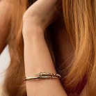 Жесткий браслет "Змея" в желтом золоте (фианиты) б05401 от ювелирного магазина Оникс - 1
