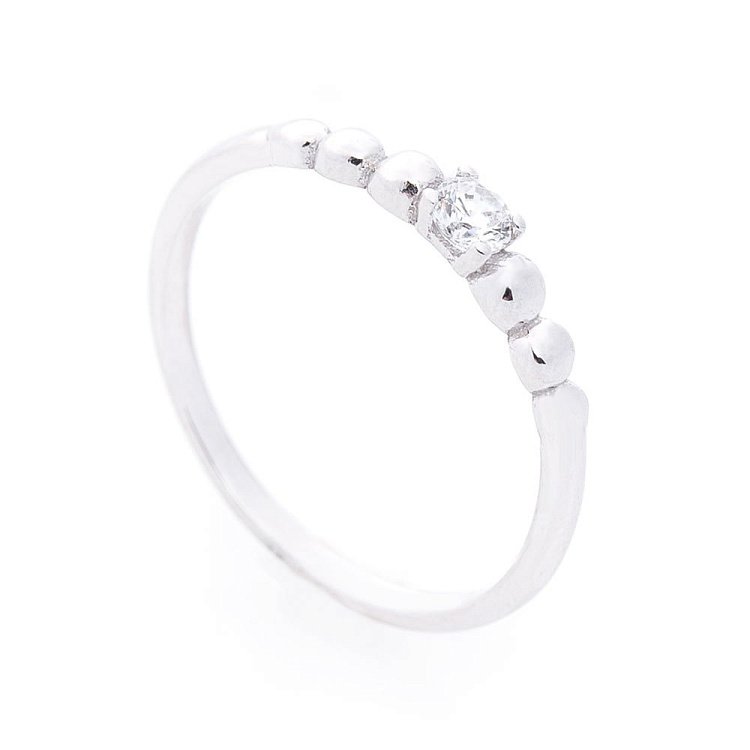 Золотое кольцо в стиле минимализм (фианит) к05982 от ювелирного магазина Оникс