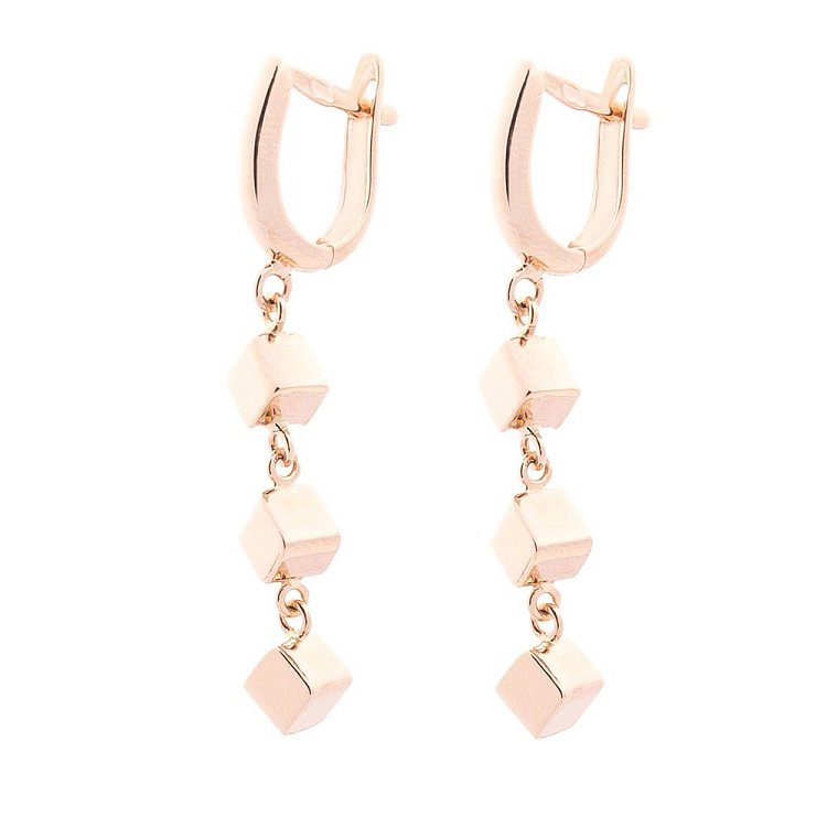 Золоті сережки "Квадратики" с05923 від ювелірного магазину Онікс - 1