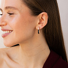 Золоті сережки з чорними фіанітами с09465 от ювелирного магазина Оникс - 3