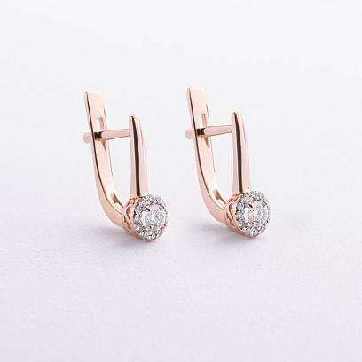 Золоті сережки з діамантами 23493аг