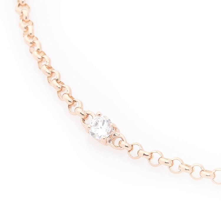 Золотий браслет на ногу "Хамса" (фіаніти) б03670 від ювелірного магазину Онікс - 2