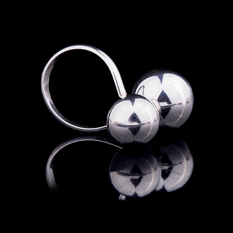Серебряное кольцо с шариками 11008 - 2 Серебряное кольцо с шариками 11008 от ювелирного магазина Оникс - 2