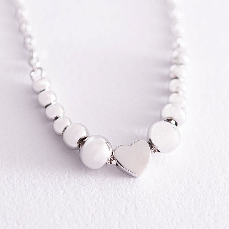 Срібний браслет з сердечком 141306 від ювелірного магазину Онікс - 2