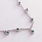 Срібний браслет з зеленими фіанітами на ногу 141572 от ювелирного магазина Оникс - 3
