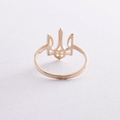 Кольцо  "Герб Украины - Тризуб" в желтом золоте к07331 №5