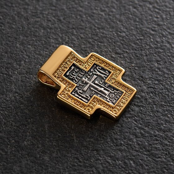 Срібний хрест з позолотою 132445 №2