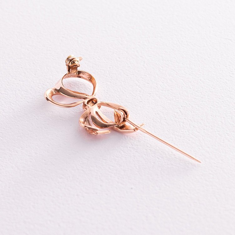 Золотая брошь "Бантик" зак00264 от ювелирного магазина Оникс - 2