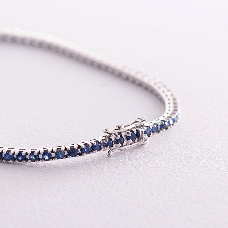 Браслет Теннис в белом золоте с сапфирами 518801529 от ювелирного магазина Оникс - 2