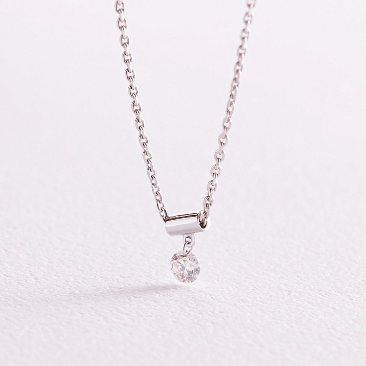 Золотое колье "Кимберли" с бриллиантом колб0076z от ювелирного магазина Оникс